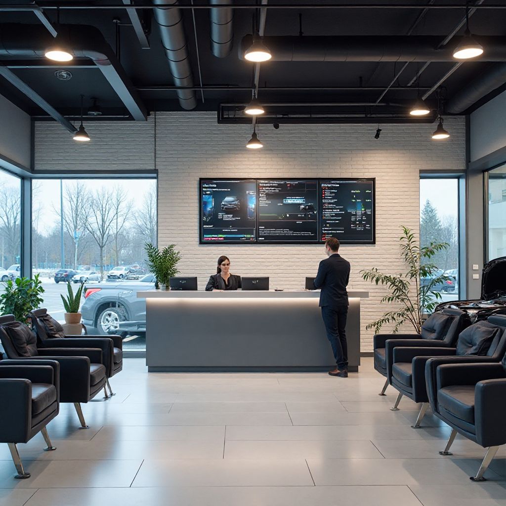 Customer service reception area