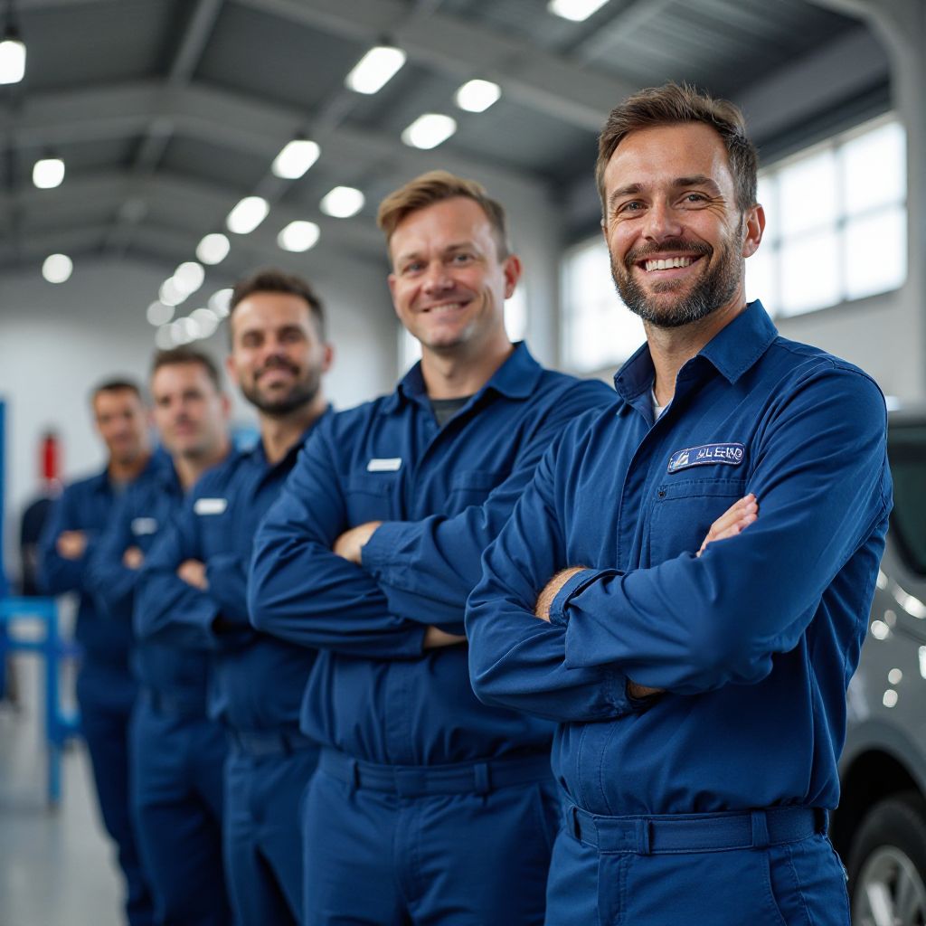 Professional mechanics team